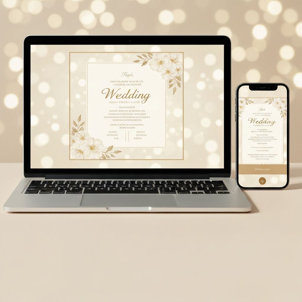 Beautiful digital invitation displayed on a tablet